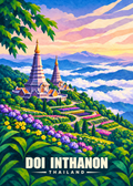 Doi Inthanon – geometrische Ortsillustration aus Thailand