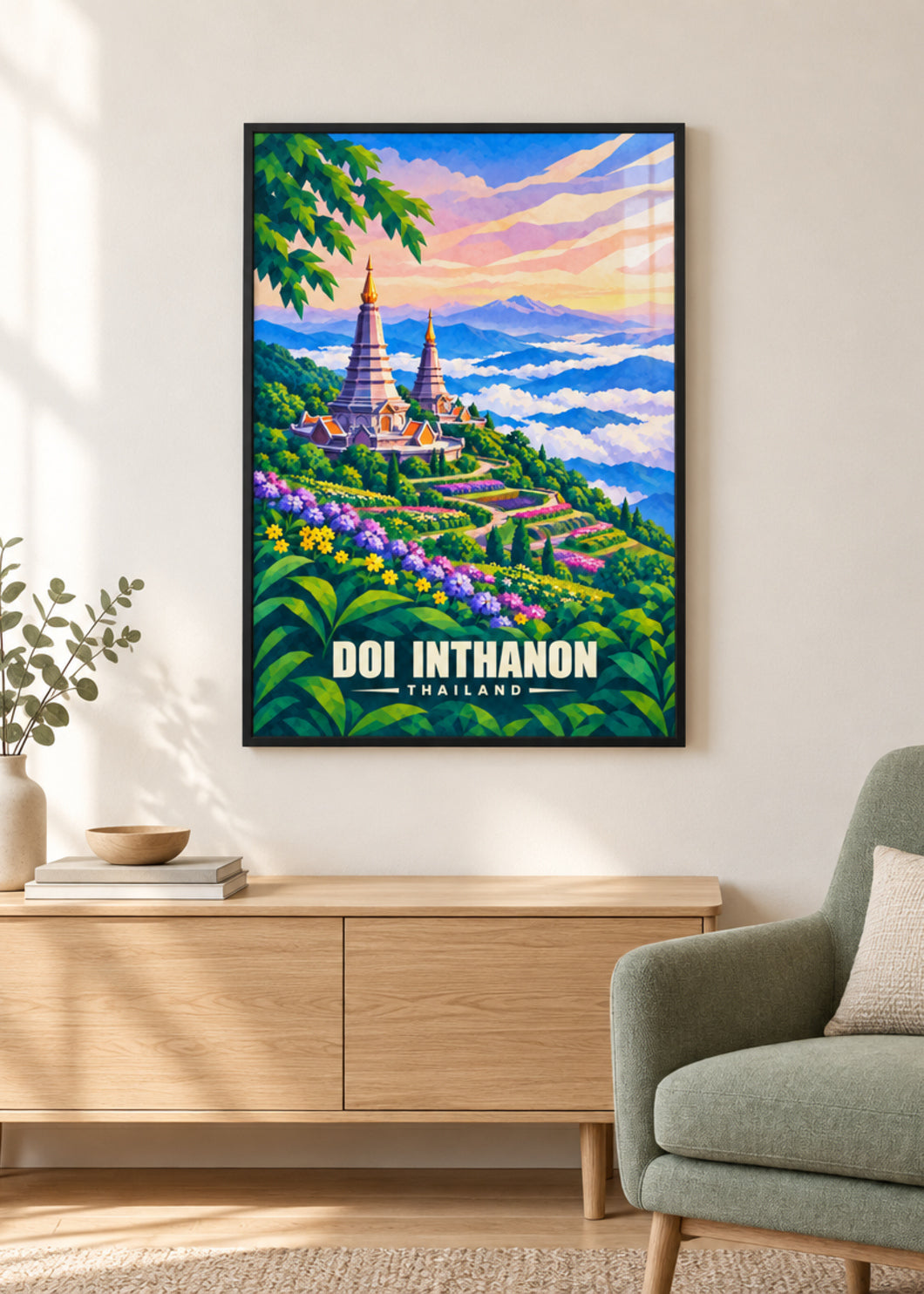 Doi Inthanon – schwarzer Rahmen mit Acrylglas
