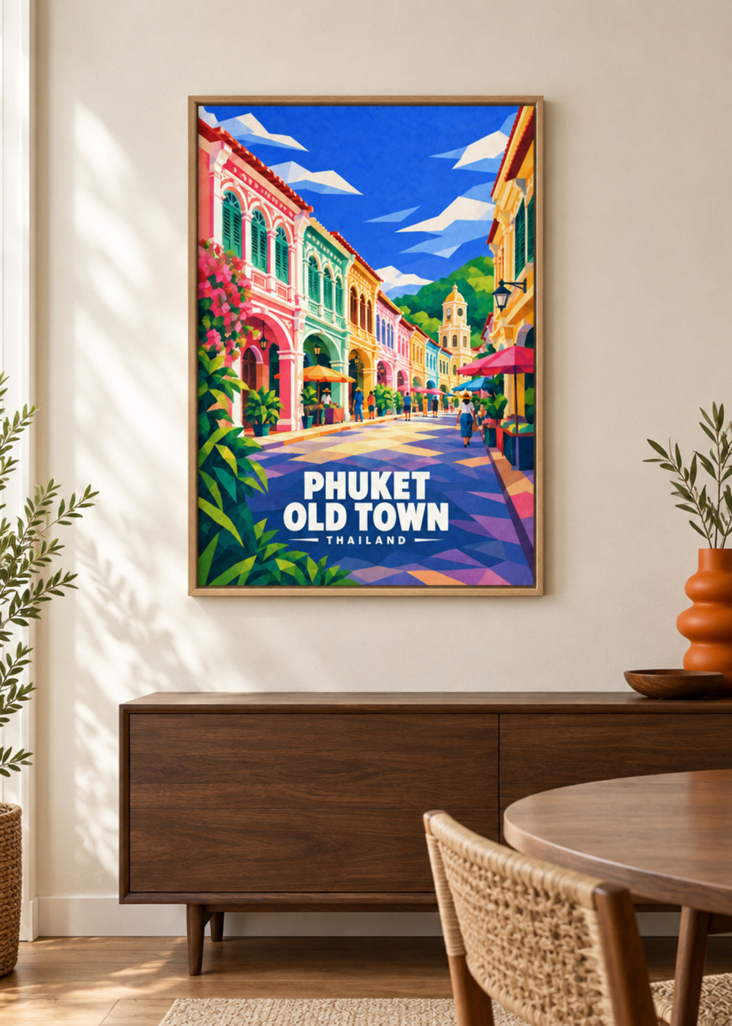 Phuket Old Town – Leinwand im Naturholzrahmen