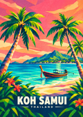 Koh Samui – geometrische Ortsillustration aus Thailand