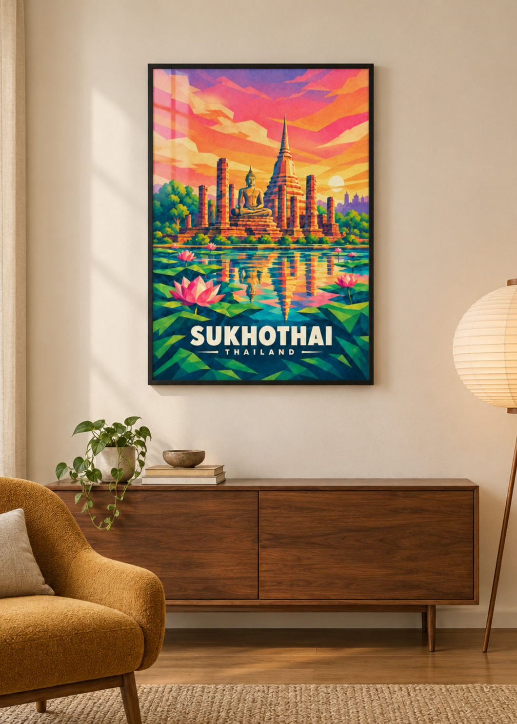 Sukhothai – schwarzer Rahmen mit Acrylglas