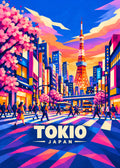 Tokio, Japan – geometrische Reiseillustration