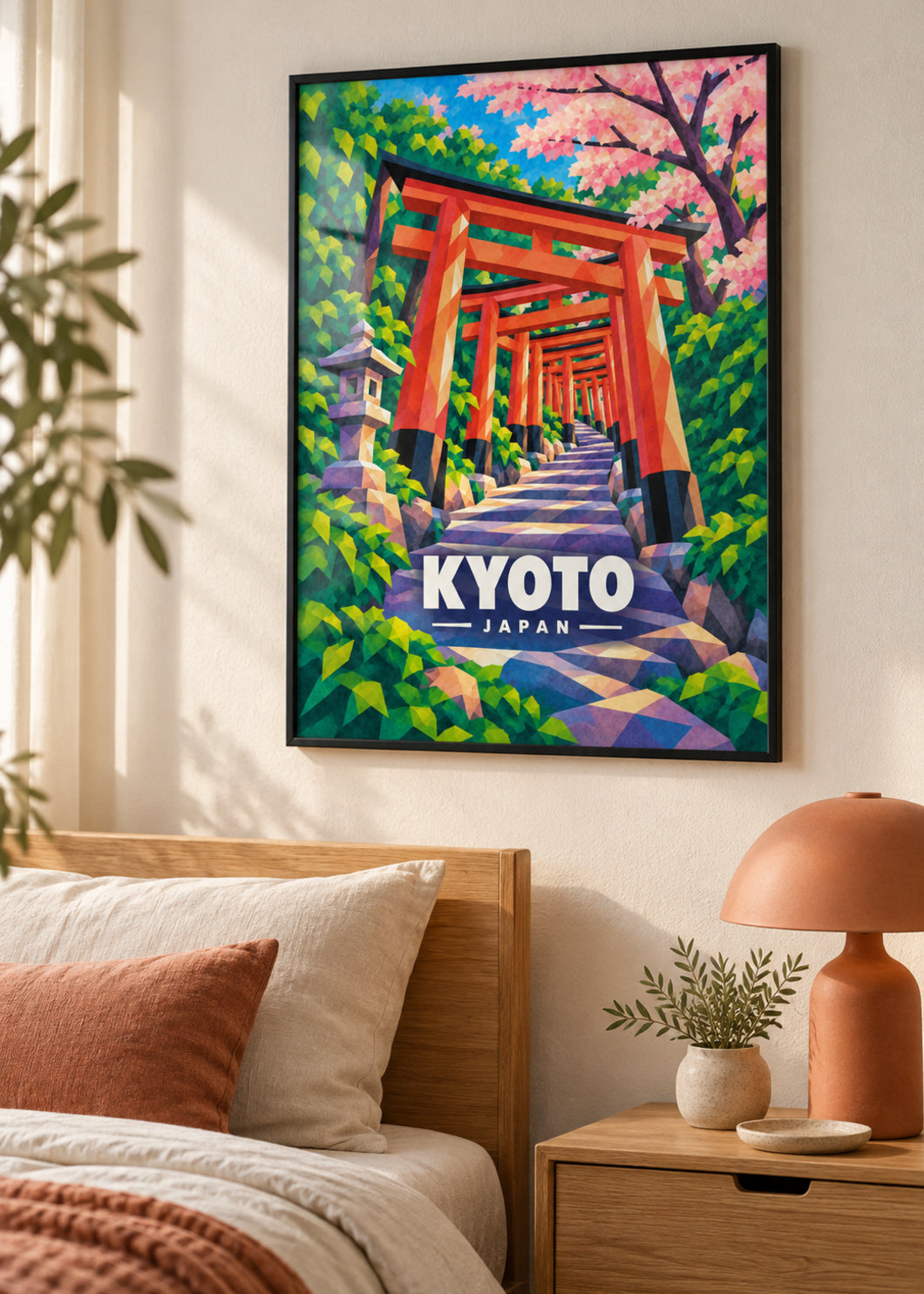 Kyoto, Japan – Mockup im schwarzen Rahmen mit Acrylglas