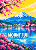 Mount Fuji, Japan – geometrische Reiseillustration