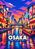 Osaka, Japan – geometrische Reiseillustration