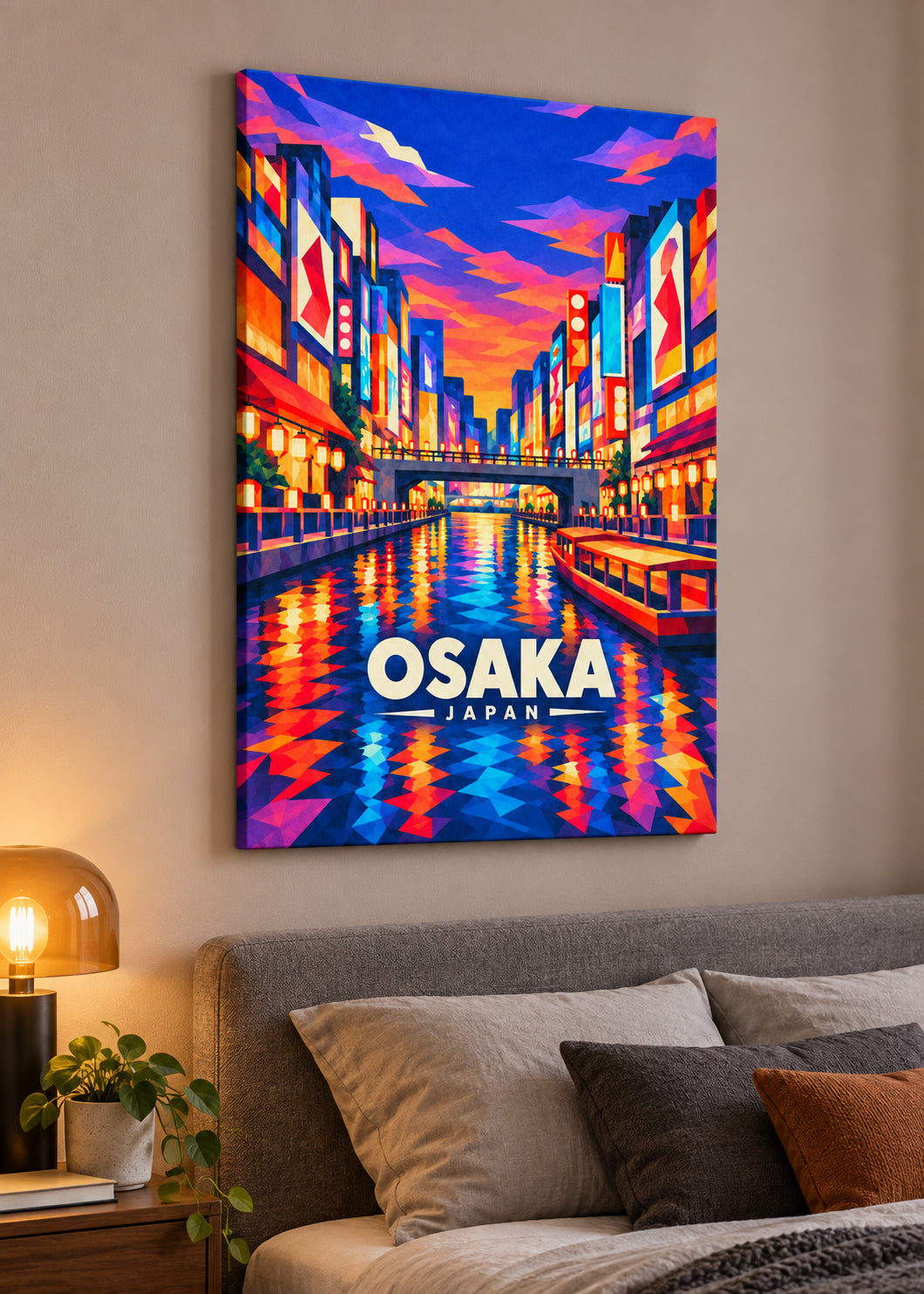 Osaka, Japan – Mockup als rahmenlose Leinwand