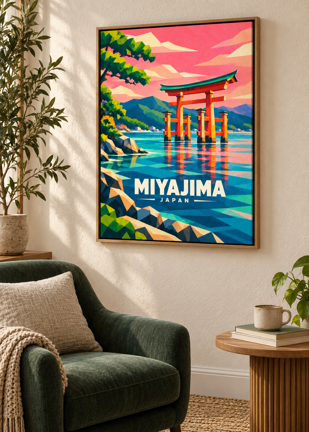 Miyajima, Japan – Mockup als Leinwand im Naturholzrahmen