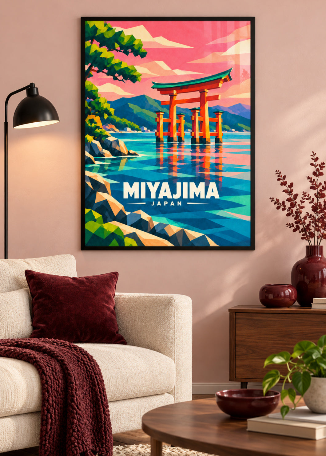 Miyajima, Japan – Mockup im schwarzen Rahmen mit Acrylglas