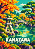 Kanazawa, Japan – geometrische Reiseillustration