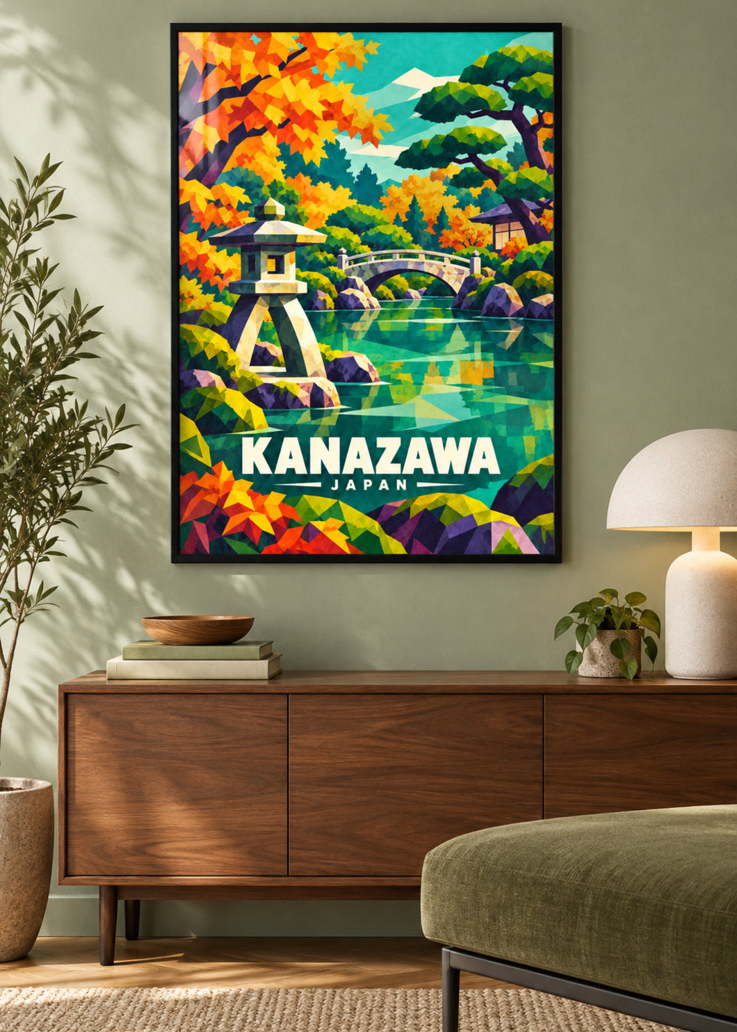 Kanazawa, Japan – Mockup im schwarzen Rahmen mit Acrylglas