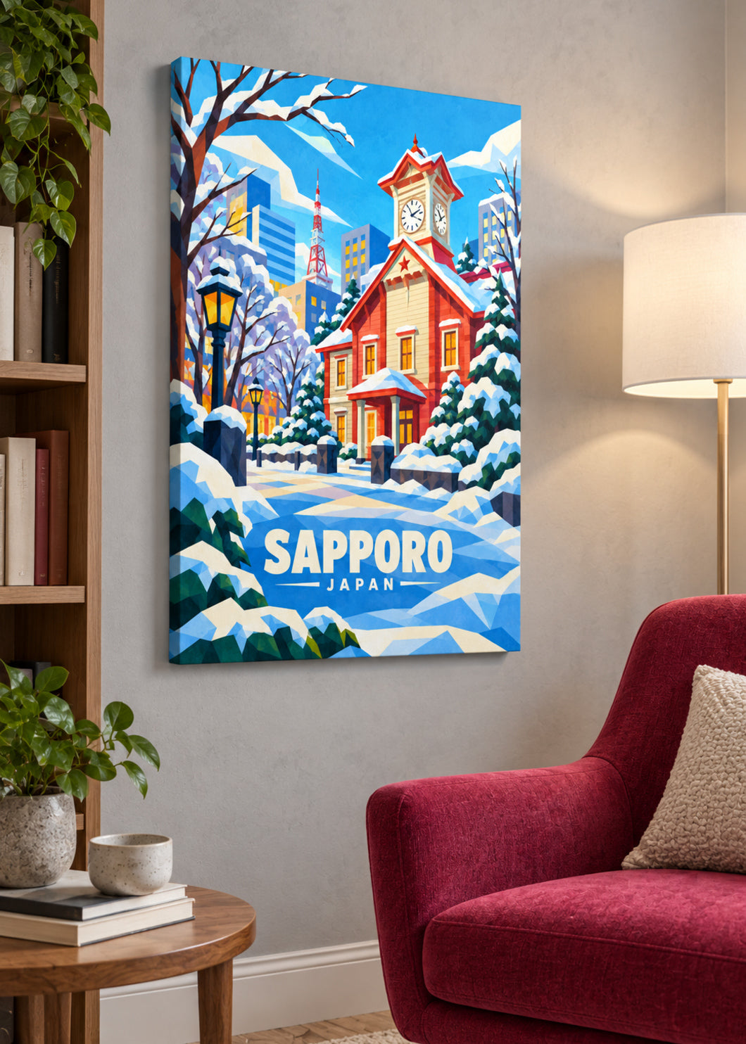 Sapporo, Japan – Mockup als rahmenlose Leinwand