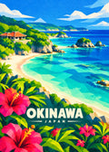Okinawa, Japan – geometrische Reiseillustration