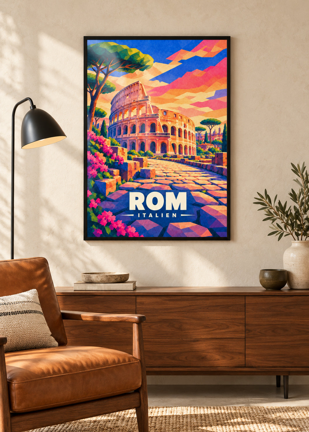 Rom – Poster im schwarzen Rahmen mit klarer Acrylverglasung