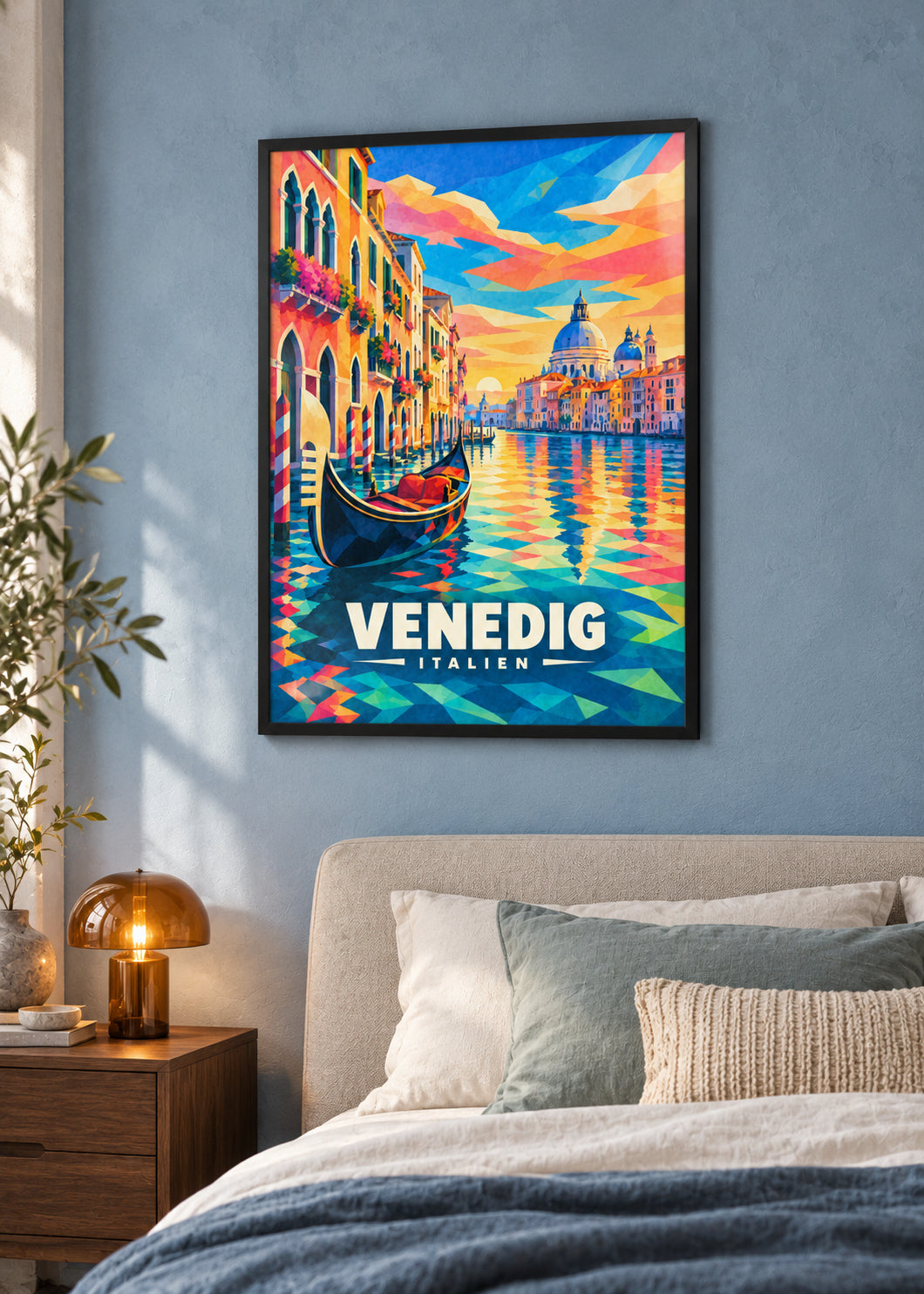 Venedig – Poster im schwarzen Rahmen mit klarer Acrylverglasung