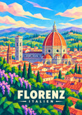 Florenz – Geometrische Ortsillustration mit Ortsname und Landesname