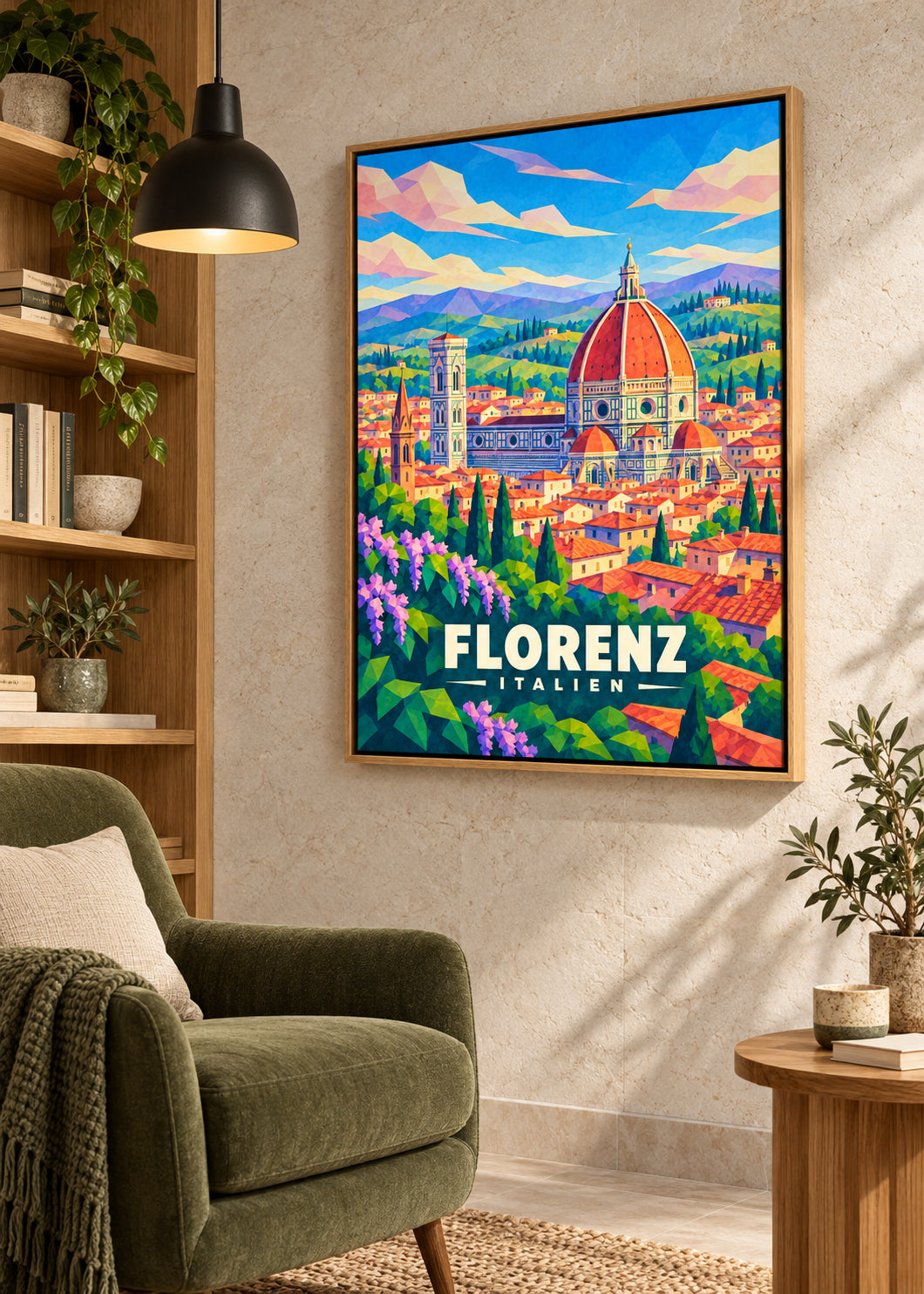 Florenz – Leinwand im Naturholz-Schattenfugenrahmen