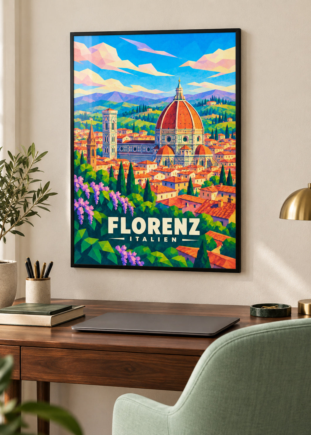 Florenz – Poster im schwarzen Rahmen mit klarer Acrylverglasung