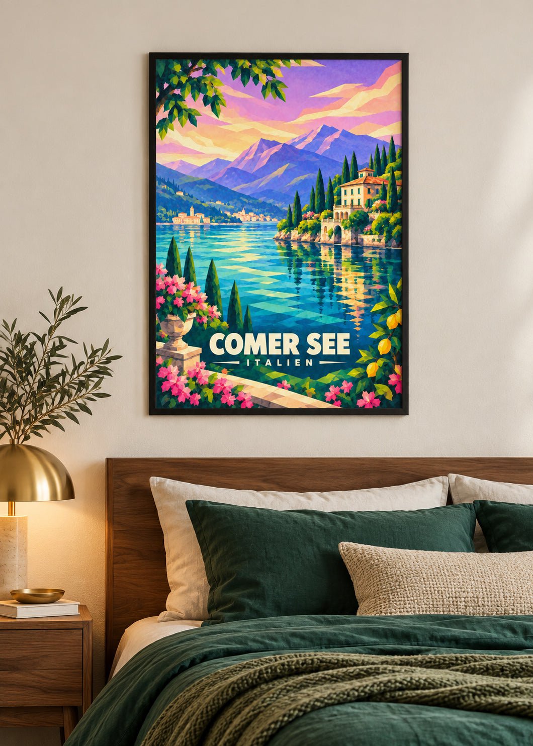 Comer See – Poster im schwarzen Rahmen mit klarer Acrylverglasung