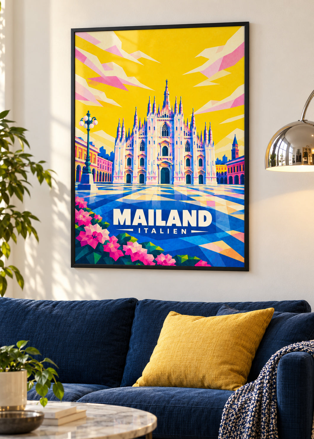 Mailand – Poster im schwarzen Rahmen mit klarer Acrylverglasung