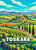 Toskana – Geometrische Ortsillustration mit Ortsname und Landesname