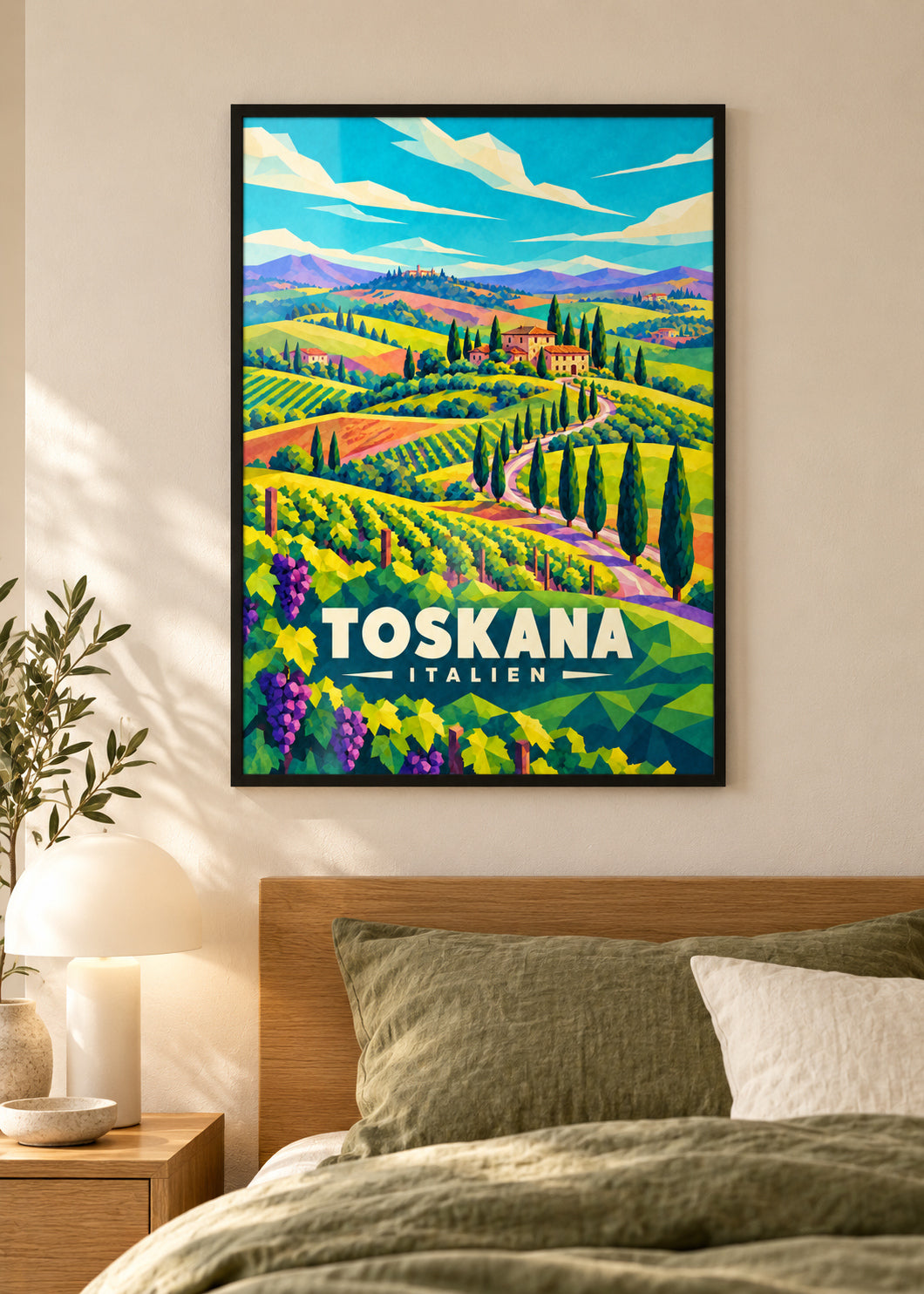 Toskana – Poster im schwarzen Rahmen mit klarer Acrylverglasung