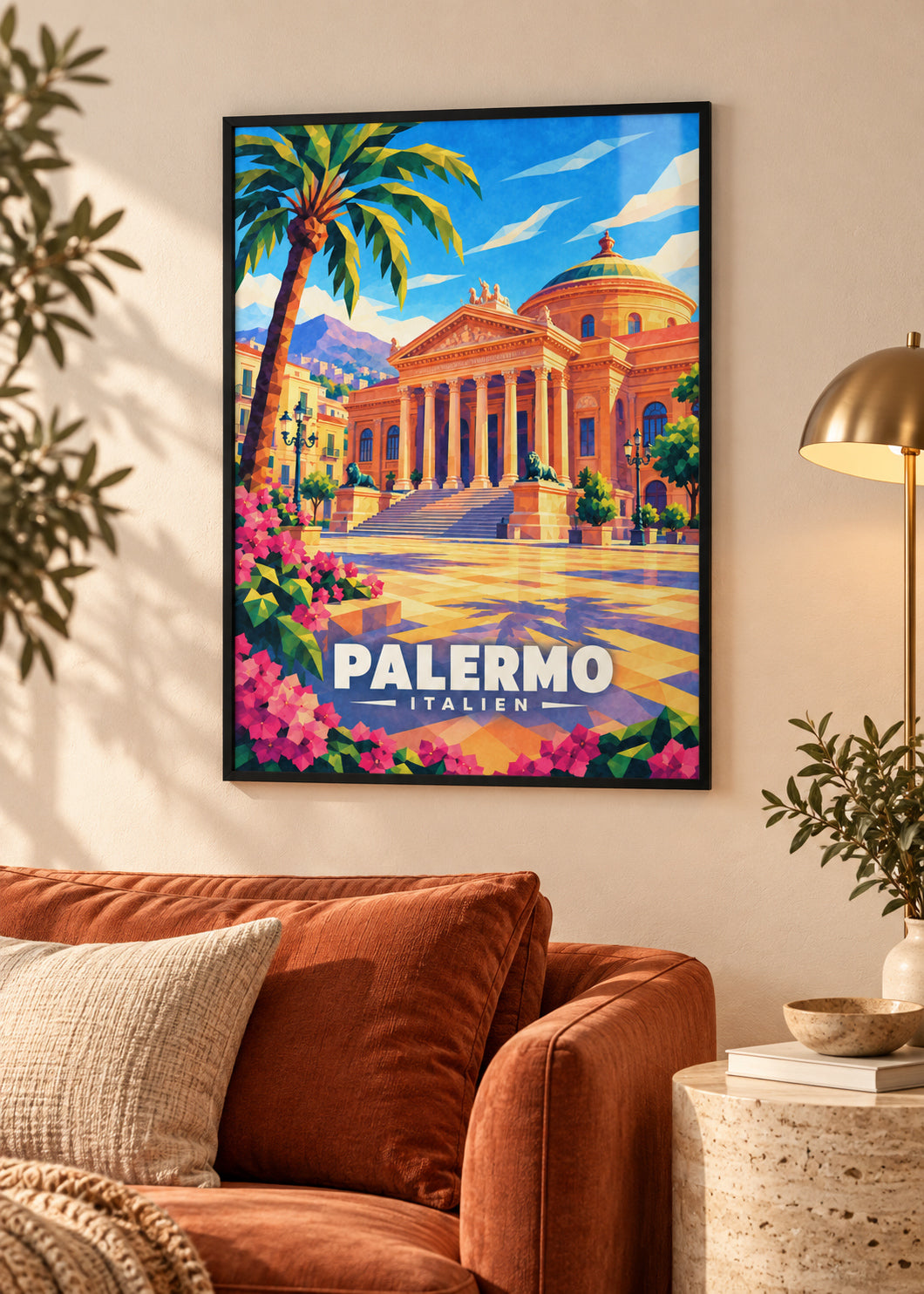 Palermo – Poster im schwarzen Rahmen mit klarer Acrylverglasung