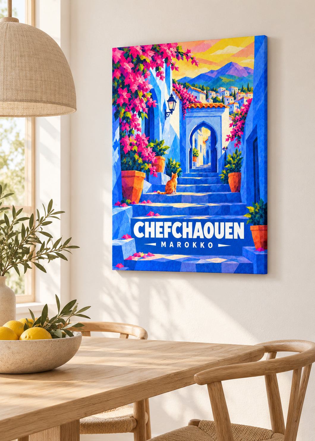 Chefchaouen, Marokko – rahmenlose Slim-Leinwand