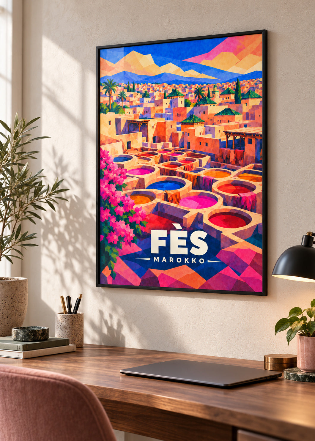 Fès, Marokko – schwarzer Rahmen mit Acrylglas