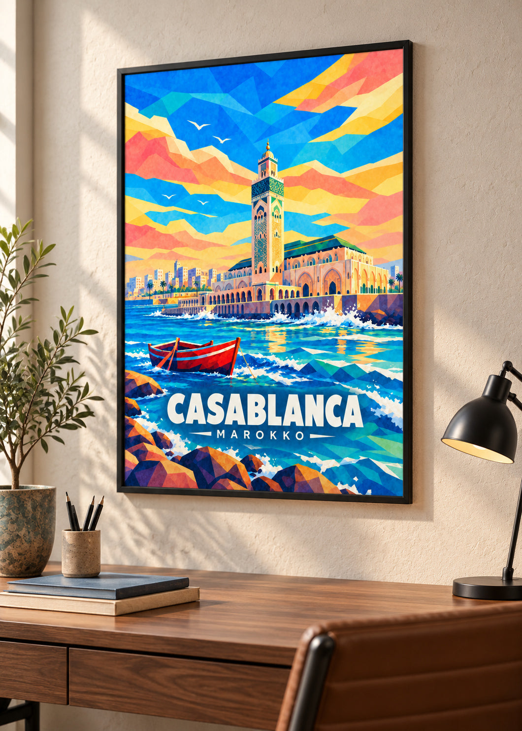 Casablanca, Marokko – schwarzer Rahmen mit Acrylglas