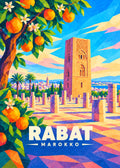 Rabat, Marokko – geometrische Reiseillustration