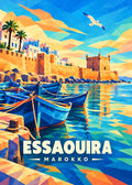 Essaouira, Marokko – geometrische Reiseillustration