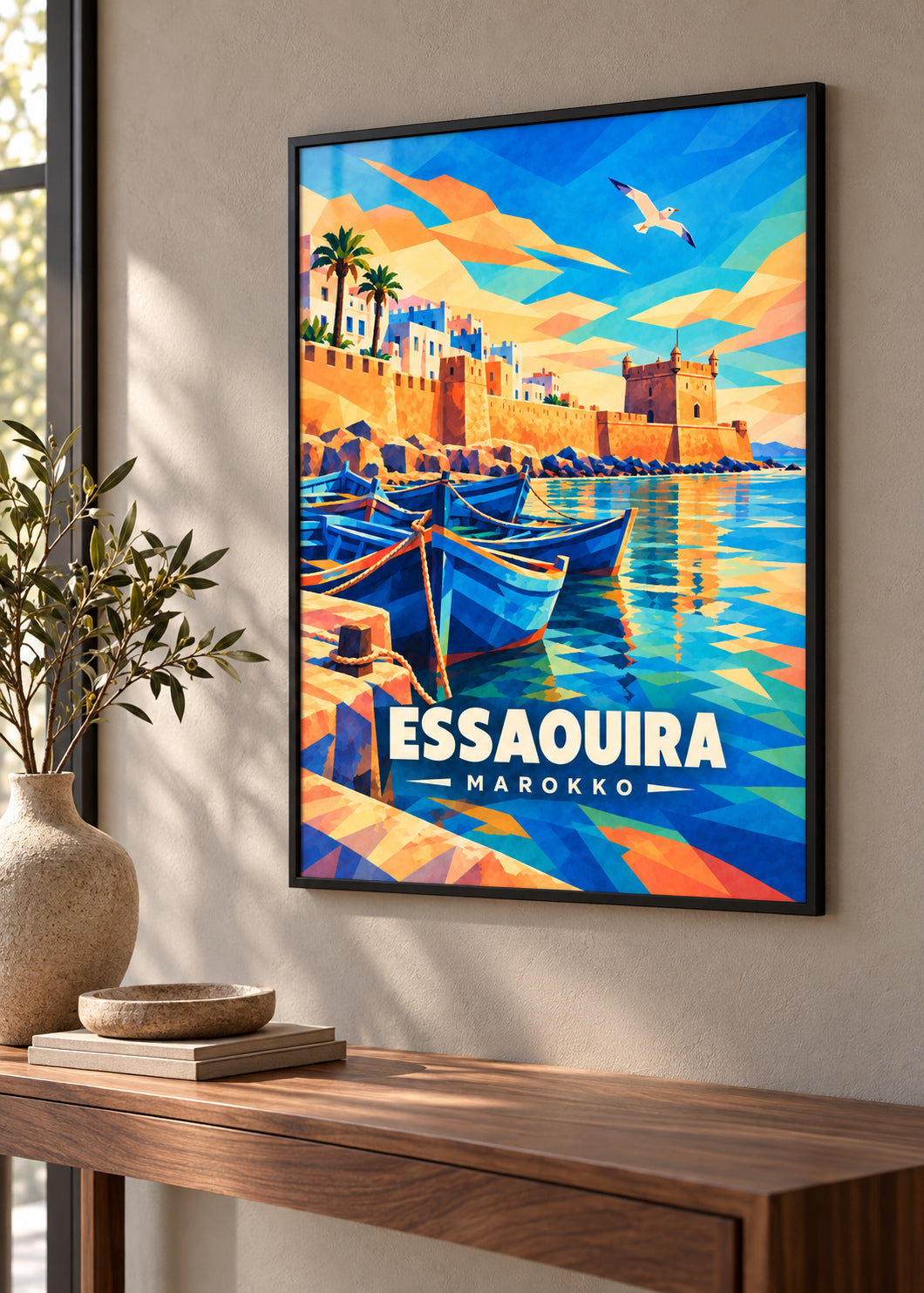 Essaouira, Marokko – schwarzer Rahmen mit Acrylglas