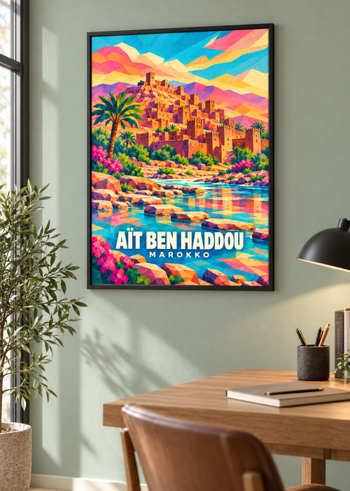 Aït Ben Haddou, Marokko – schwarzer Rahmen mit Acrylglas