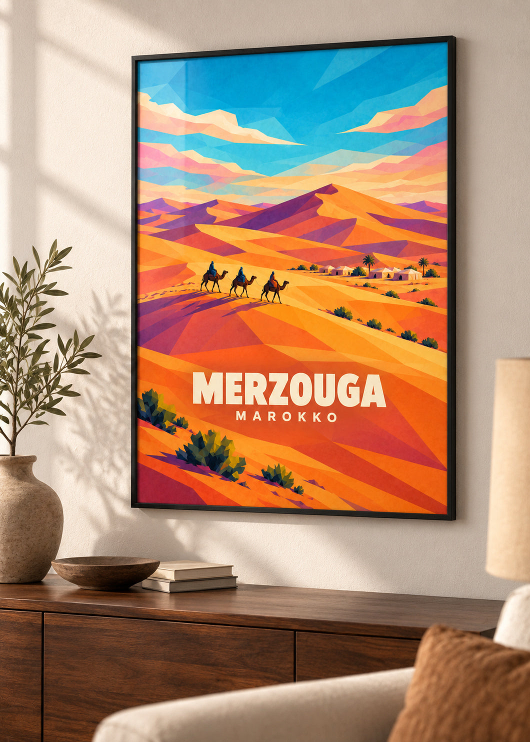 Merzouga, Marokko – schwarzer Rahmen mit Acrylglas