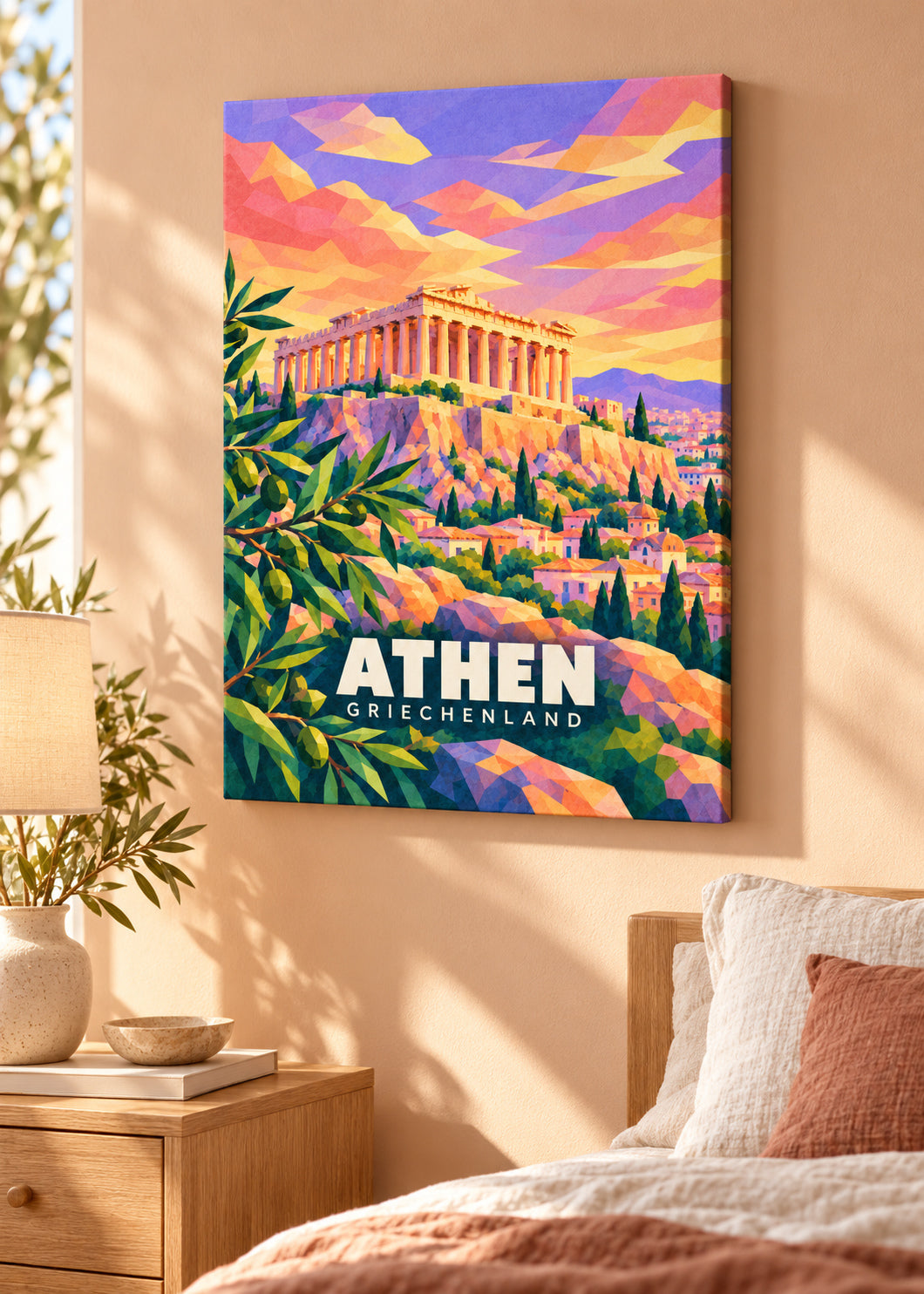 Athen, Griechenland – rahmenlose Slim-Leinwand