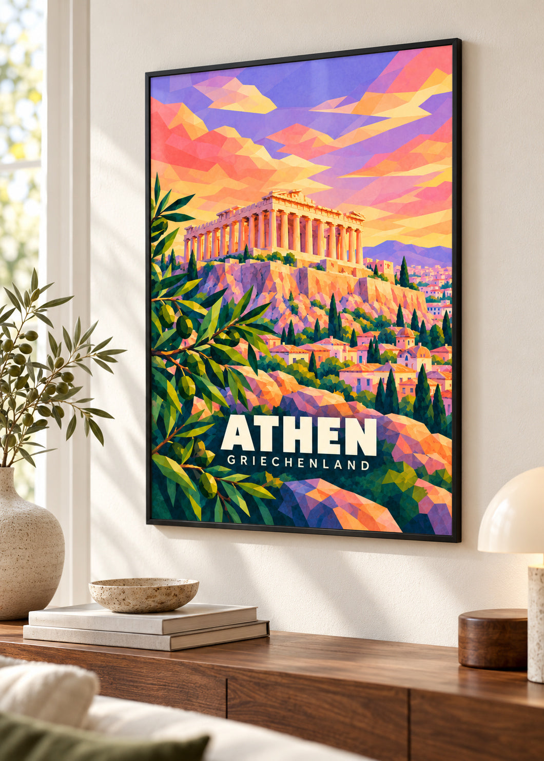 Athen, Griechenland – schwarzer Rahmen mit Acrylglas