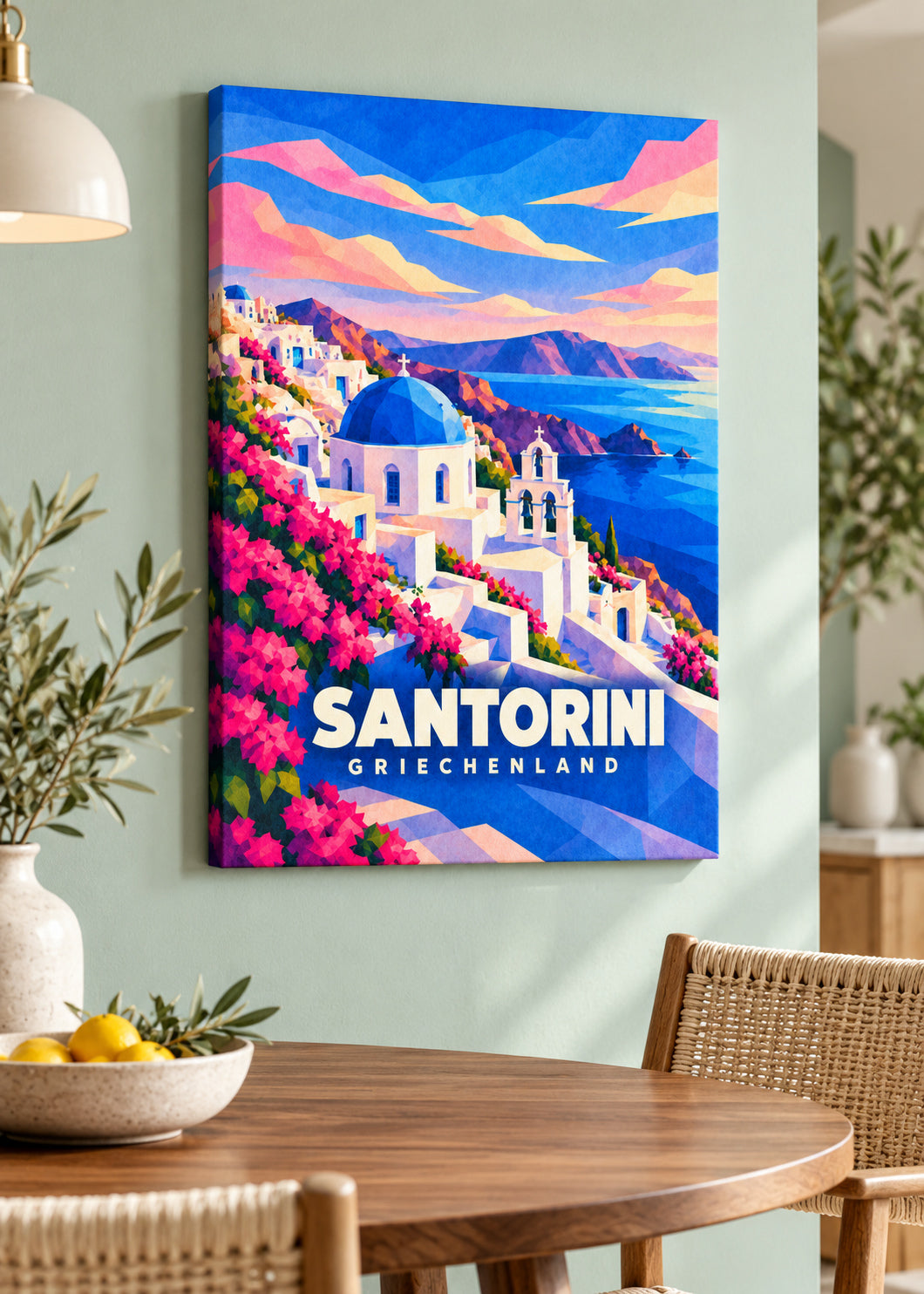 Santorini, Griechenland – rahmenlose Slim-Leinwand