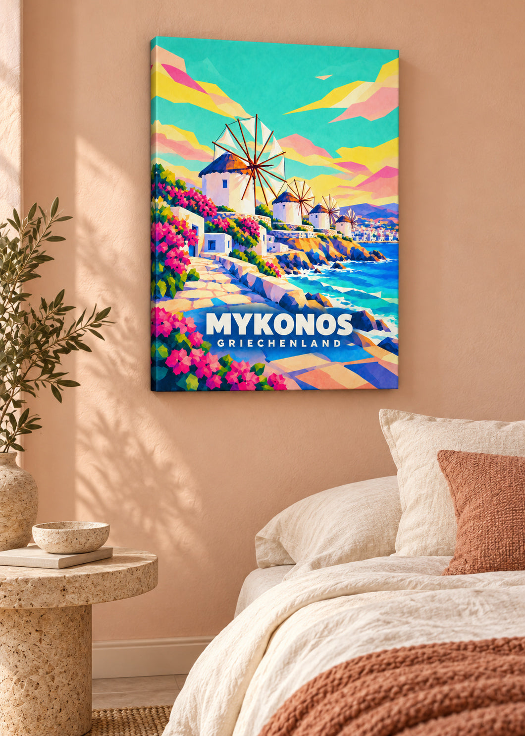 Mykonos, Griechenland – rahmenlose Slim-Leinwand