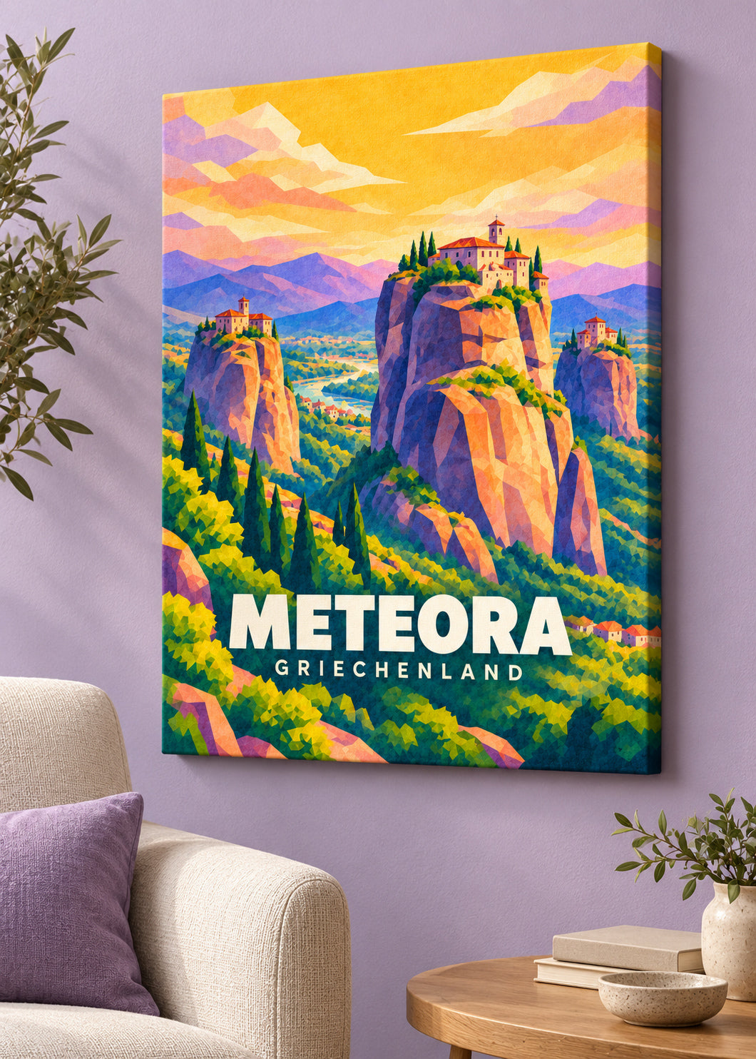 Meteora, Griechenland – rahmenlose Slim-Leinwand