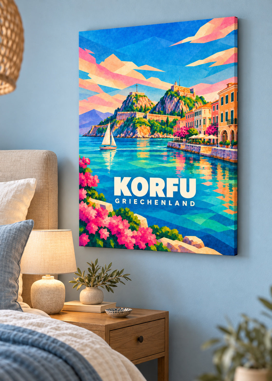 Korfu, Griechenland – rahmenlose Slim-Leinwand