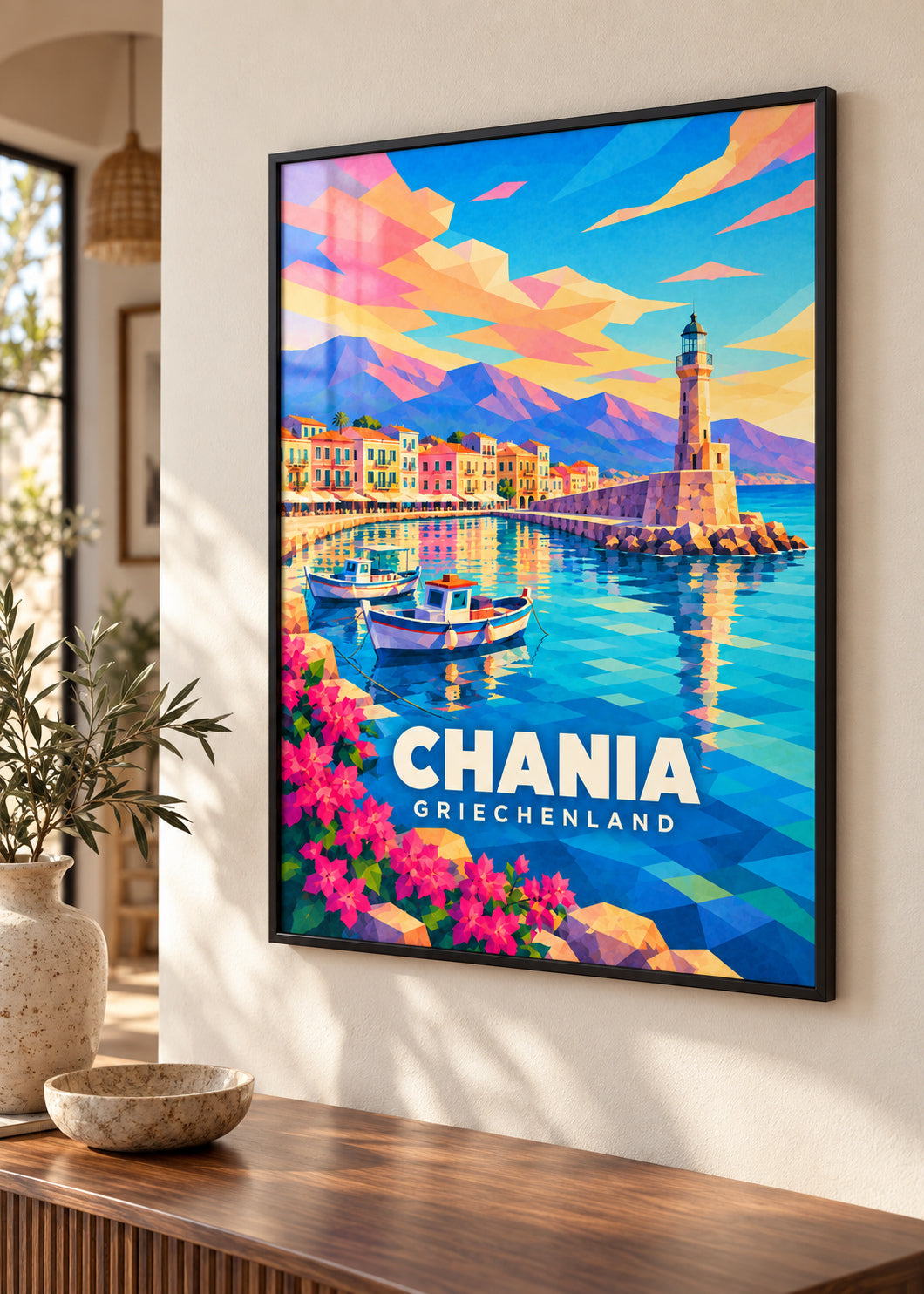 Chania, Griechenland – schwarzer Rahmen mit Acrylglas