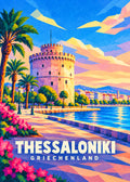 Thessaloniki, Griechenland – geometrische Reiseillustration