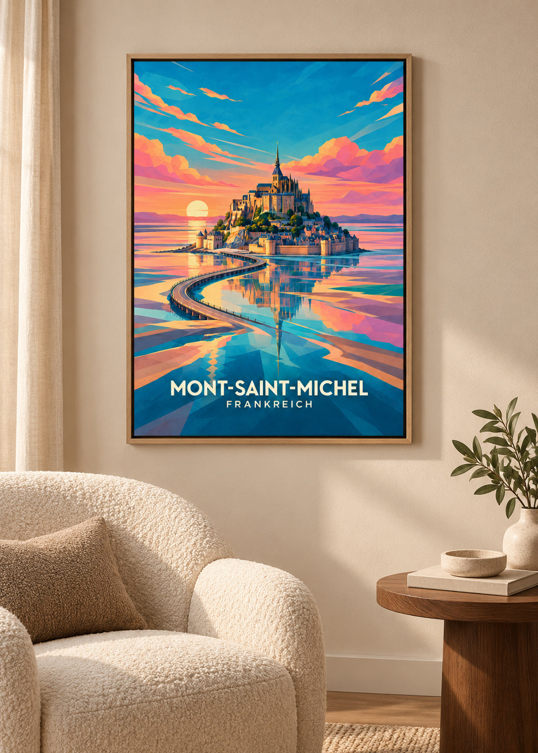 Mont-Saint-Michel Frankreich – Naturholz-Schattenfugenrahmen