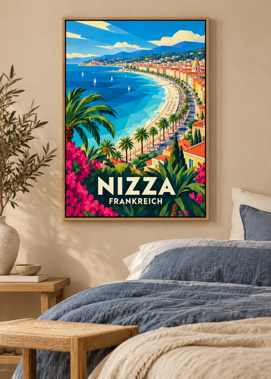 Nizza Frankreich – Naturholz-Schattenfugenrahmen
