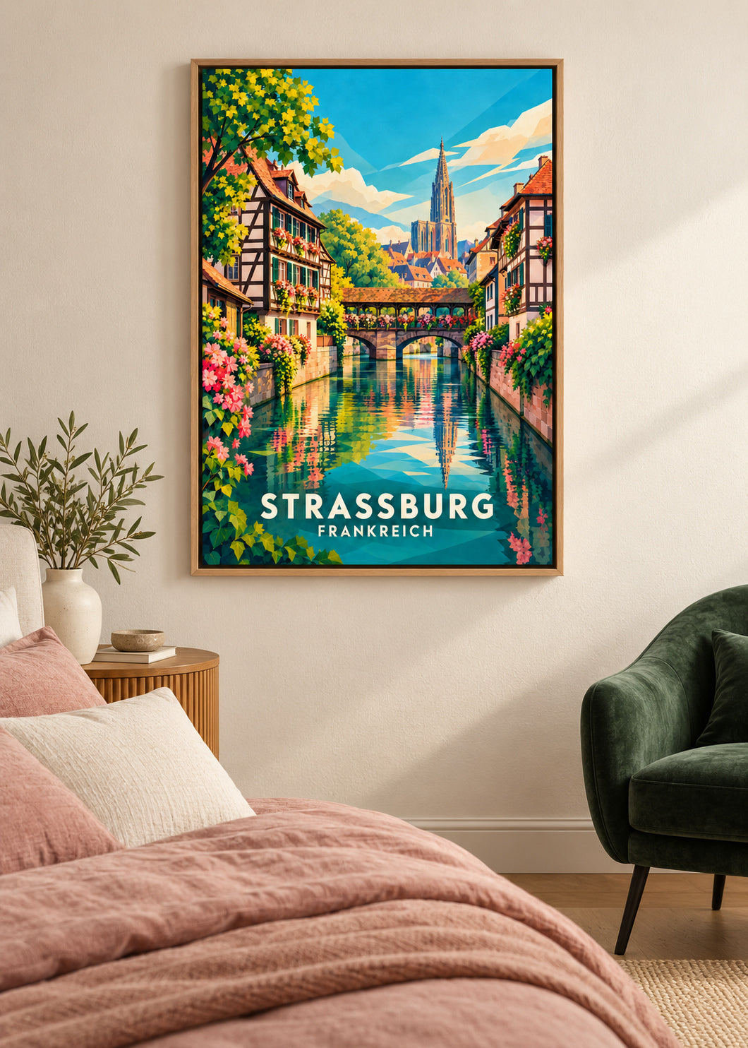 Straßburg Frankreich – Naturholz-Schattenfugenrahmen