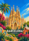 Barcelona – Hauptbild – geometrische Illustration Spanien