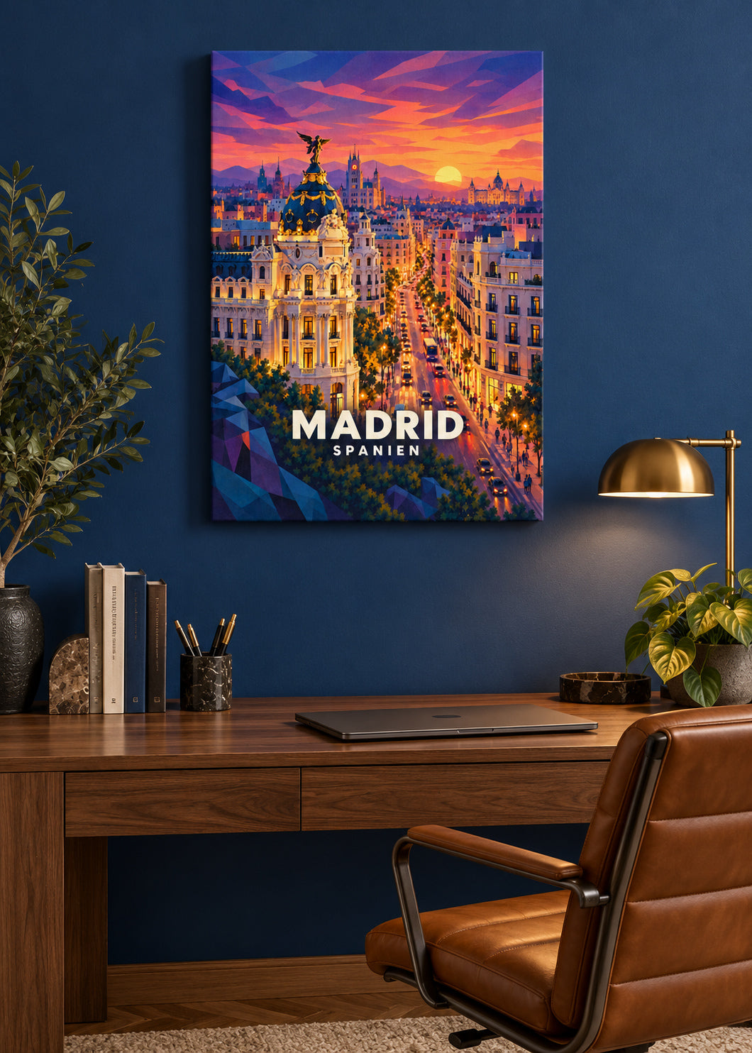 Madrid – Slim-Leinwand – geometrische Illustration Spanien