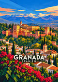 Granada – Hauptbild – geometrische Illustration Spanien