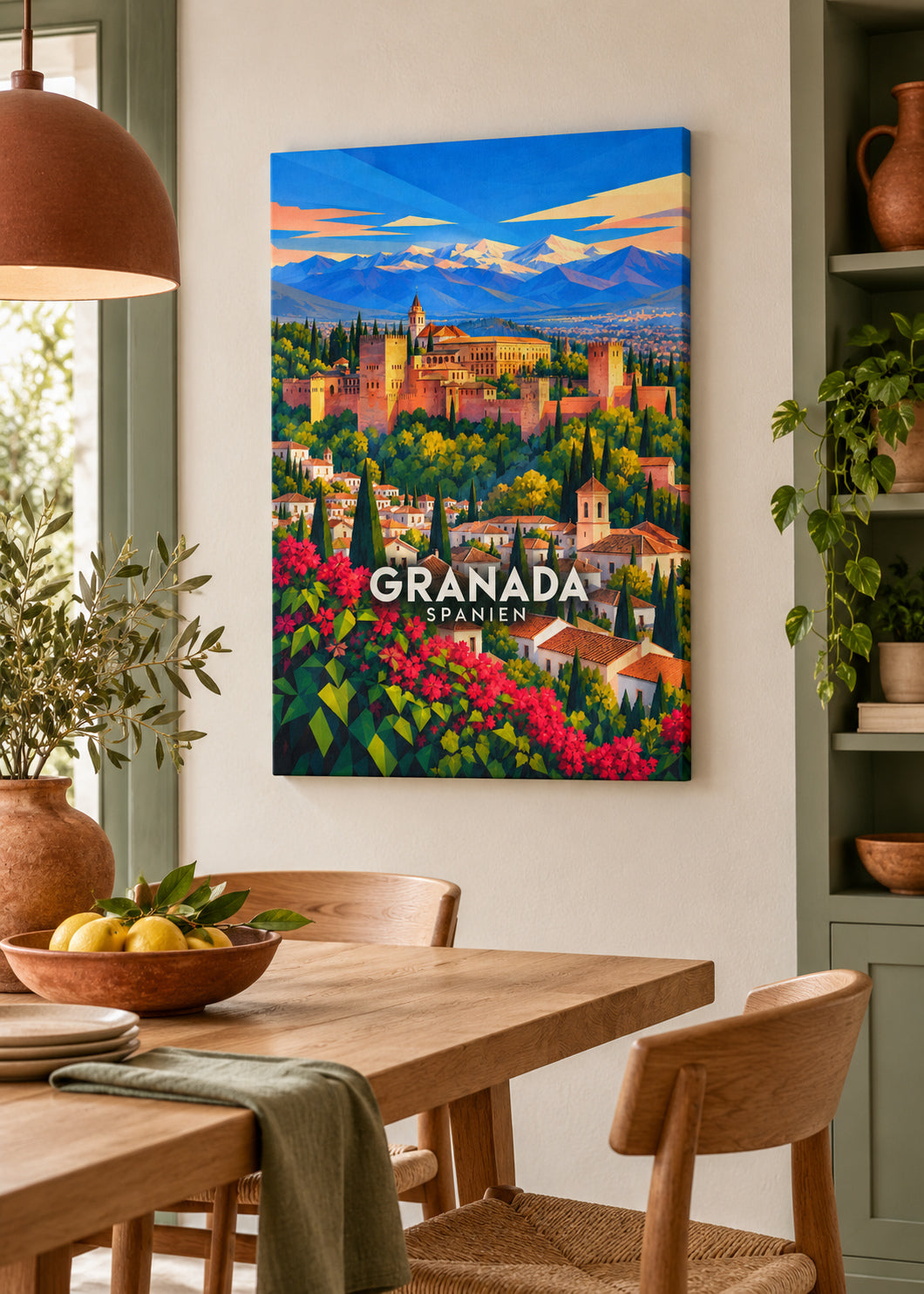 Granada – Slim-Leinwand – geometrische Illustration Spanien