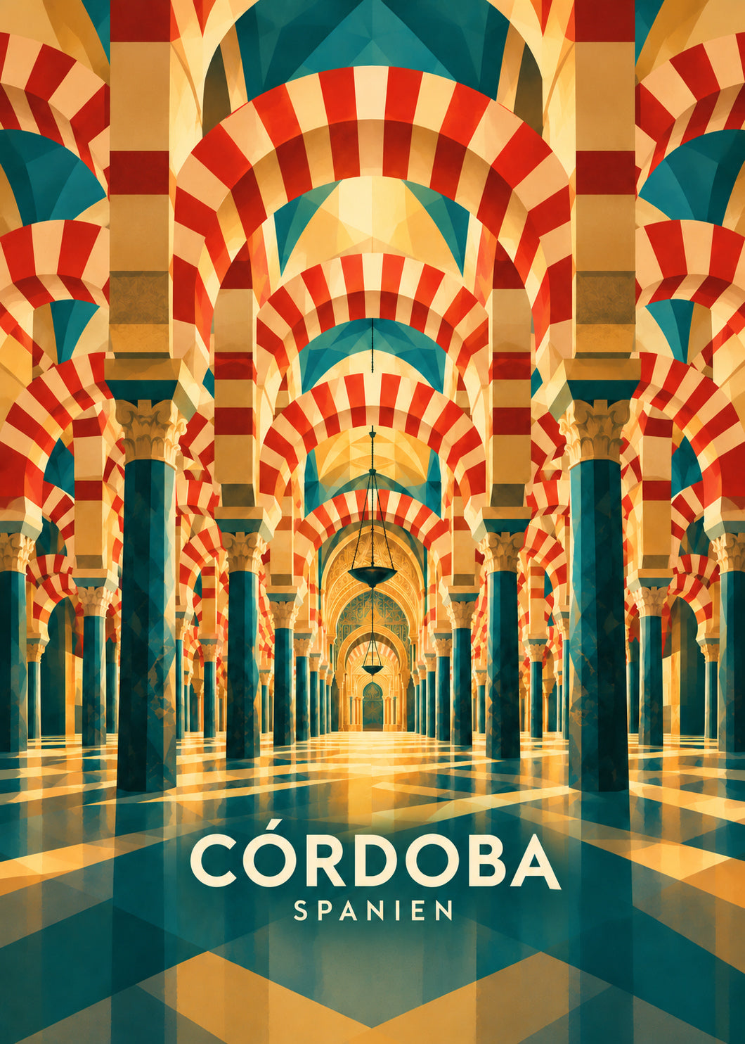 Córdoba – Hauptbild – geometrische Illustration Spanien